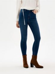 Jeansy skinny high waist - granatowy. Niebieskie jeansy damskie Sinsay, z podwyższonym stanem. Za 49.99 zł.