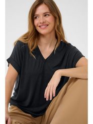 CULTURE Koszulka w kolorze czarnym rozmiar: L. Czarne bluzki damskie Culture, l, bez wzorów, bez kołnierzyka, bez ramiączek. Za 78.99 zł.