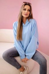 Bluza z kapturem masełko niebieska. Niebieskie bluzy damskie KESI, l, bez wzorów, z elastanu, z kapturem. Za 204.91 zł.