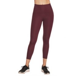 Leginsy fitness damskie Go Walk High Waisted 7/8 Legging. Fioletowe legginsy sportowe damskie Skechers, s, bez wzorów, z elastanu, na fitness i siłownię. Za 199.99 zł.