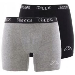 Bokserki Kappa 2-pak Czarno-szary Czarny/szary. Czarne bokserki damskie Kappa, bez wzorów, z bawełny. Za 35.90 zł.