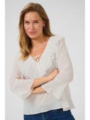 Kaffe Bluzka w kolorze białym rozmiar: 38. Białe bluzki damskie Kaffe, bez wzorów, z bawełny, bez kołnierzyka, bez ramiączek. Za 86.99 zł.