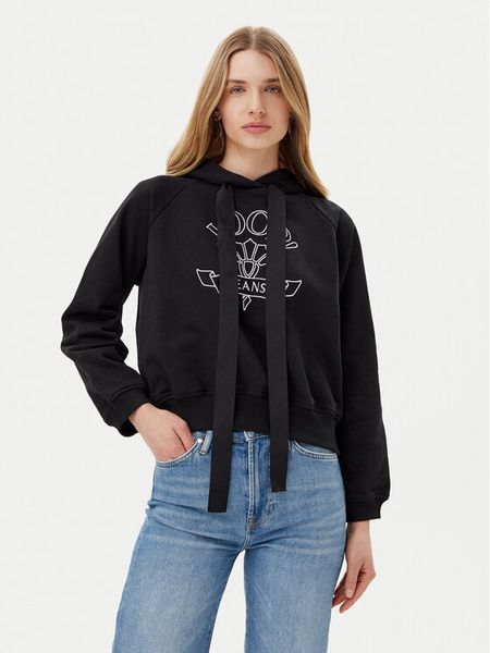 JOOP! Jeans Bluza Tinna 30046176 Czarny Regular Fit. Czarne bluzy damskie Joop! Jeans, xs, bez wzorów, z bawełny, bez kaptura. Za 409.99 zł.