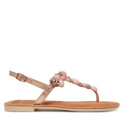 Sandały Tamaris. Brązowe sandały damskie Tamaris, bez wzorów, bez obcasa, na płaskiej podeszwie, bez zapięcia. Za 259.99 zł.