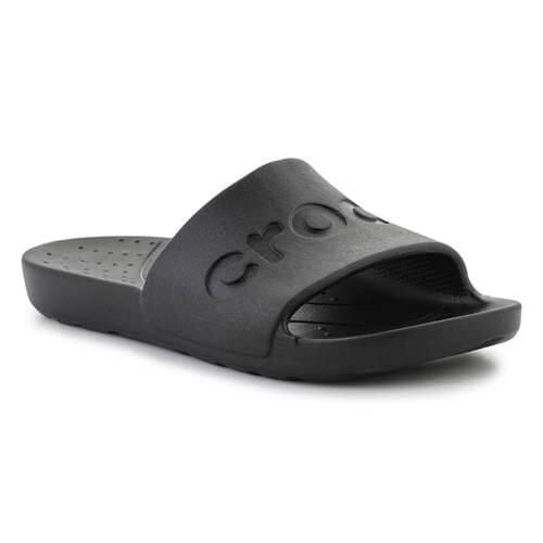 Klapki unisex Crocs Slide. Czarne klapki damskie Crocs, bez wzorów, z materiału, bez obcasa, bez zapięcia. Za 259.00 zł.