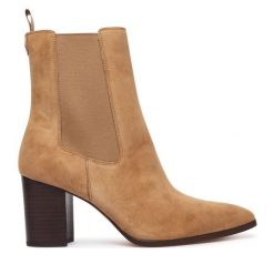Botki LAUREN RALPH LAUREN. Brązowe botki damskie Lauren Ralph Lauren, bez obcasa, na słupku, bez zapięcia. Za 1,199.00 zł.