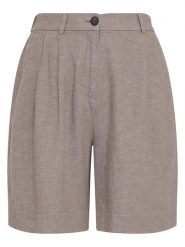 MOSS COPENHAGEN Bermudy "Viana" w kolorze szarobrązowym rozmiar: L. Brązowe szorty damskie Moss Copenhagen, bez wzorów, z podwyższonym stanem. Za 174.50 zł.