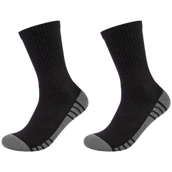 Skarpetki sportowe dla dorosłych 2PPK Cushioned Socks. Szare skarpetki damskie Skechers, bez wzorów, z bawełny. Za 29.99 zł.