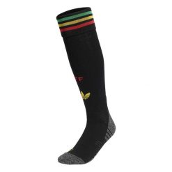 Getry wyjazdowe Jamajka 26 x Bob Marley. Czarne legginsy sportowe damskie Adidas, s, bez wzorów, z elastanu, do piłki nożnej. Za 99.95 zł.