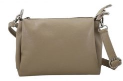 Minimalistyczna listonoszka ze skóry BARBERINI'S beżowa 951-2. Brązowe shopper bag Barberinis, bez wzorów, z lakierowanej skóry, małe, bez dodatków. Za 239.99 zł.