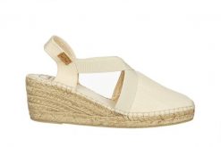 Sandały Toni Pons Ter Cru Ecru 204004, Beżowy, Materiał - 37. Brązowe sandały damskie Toni Pons, bez wzorów, z bawełny, z okrągłym noskiem, bez obcasa, bez zapięcia. W wyprzedaży za 202.49 zł.