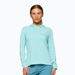 Bluza trekkingowa damska NORRONA Femund Tech Hood. Niebieskie bluzy damskie NORRONA, m, bez wzorów, z materiału, bez kaptura. Za 399.99 zł.
