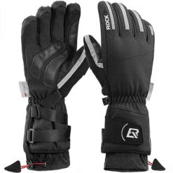 Rękawiczki rowerowe długie dla dorosłych zimowe Rockbros S241 z membraną. Czarne rękawiczki damskie ROCKBROS, bez wzorów. Za 169.00 zł.