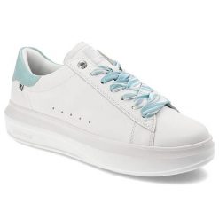 Białe Sneakersy Rieker Wygodne Obuwie Damskie. Białe obuwie sportowe damskie Rieker, na wiosnę, bez zapięcia. Za 389.00 zł.