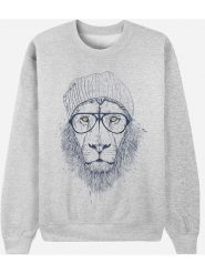 WOOOP Bluza "Cool Lion" w kolorze szarym rozmiar: L. Szare bluzy damskie Wooop, l, bez wzorów, bez kaptura. Za 100.99 zł.