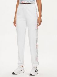 EA7 Emporio Armani Spodnie dresowe 3DTP64 TJKWZ 1100 Biały Regular Fit. Białe spodnie dresowe damskie EA7 Emporio Armani, xl, bez wzorów, z dresówki. Za 249.99 zł.