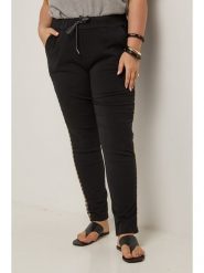 Curvy Lady Spodnie w kolorze czarnym rozmiar: 40/42. Czarne spodnie materiałowe damskie Curvy Lady, z aplikacjami, z materiału. Za 153.71 zł.