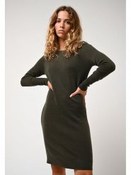 AUTHENTIC CASHMERE Kaszmirowa sukienka "Armet" w kolorze khaki rozmiar: M. Brązowe sukienki damskie AUTHENTIC CASHMERE, bez wzorów, z kaszmiru, bez ramiączek. Za 443.38 zł.