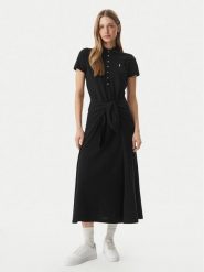 Polo Ralph Lauren Sukienka codzienna 211A12906002 Czarny Regular Fit. Czarne sukienki damskie Polo Ralph Lauren, bez wzorów, z bawełny, bez ramiączek. Za 989.99 zł.