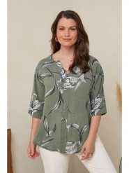 Curvy Lady Bluzka w kolorze khaki rozmiar: 48/50. Brązowe bluzki damskie Curvy Lady, bez wzorów, klasyczne, bez kołnierzyka, bez ramiączek. Za 100.04 zł.