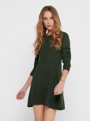 ONLY Sukienka dzianinowa 15185761 Zielony Regular Fit. Zielone sukienki damskie Only, bez wzorów, z dzianiny, bez ramiączek. Za 199.99 zł.