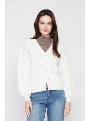 C& Jo Kardigan w kolorze białym rozmiar: 36. Białe kardigany damskie C& Jo, bez wzorów, ze splotem. Za 152.99 zł.