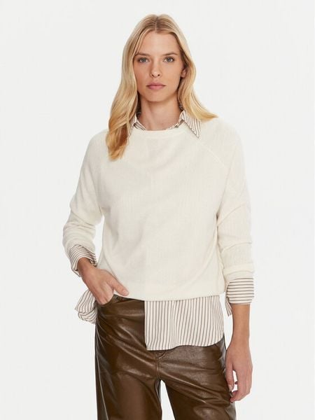 Marella Sweter Tesa 2523366171 Biały Relaxed Fit. Białe swetry klasyczne damskie Marella, xs, z kaszmiru, bez kołnierzyka. Za 1,339.00 zł.