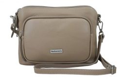 Listonoszka skórzana BARBERINI'S beżowa 990-2. Brązowe shopper bag Barberinis, bez wzorów, ze skóry, małe, bez dodatków. Za 239.99 zł.