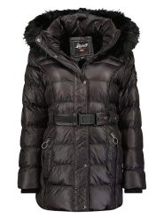 Geographical Norway Płaszcz zimowy "Aimeraude" w kolorze czarnym rozmiar: L. Czarne płaszcze damskie Geographical Norway, na zimę, l, bez wzorów, z puchu, bez kaptura. Za 256.54 zł.