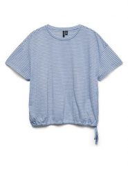 Vero Moda Koszulka w kolorze błękitnym rozmiar: XS. Niebieskie bluzki damskie Vero Moda, xs, bez wzorów, bez kołnierzyka, bez ramiączek. Za 75.34 zł.