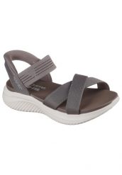 Sandały SKECHERS SLIP - INS ULTRA FLEX 3.0 Szary. Szare sandały damskie Skechers, bez wzorów, z materiału, bez obcasa, bez zapięcia. Za 318.80 zł.