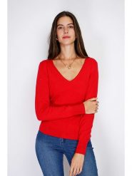 William de Faye Sweter w kolorze czerwonym rozmiar: 42. Czerwone swetry klasyczne damskie William de Faye, z kaszmiru, bez kołnierzyka. Za 148.96 zł.