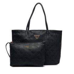 Torebka Guess. Czarne shopper bag Guess, z aplikacjami, bez dodatków. Za 674.99 zł.