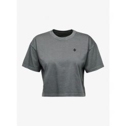 Koszulka bawełniana damska Black Diamond Diamond Crop SS Tee. Szare koszulki sportowe damskie Black Diamond, bez wzorów, z bawełny, bez ramiączek. Za 156.99 zł.