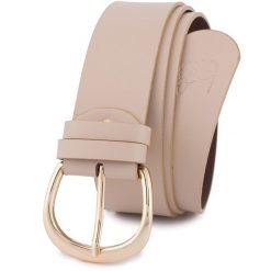 Pasek skórzany BELTIMORE r.100-115 cm D85 beżowy. Brązowe paski damskie bez wzorów. Za 49.90 zł.