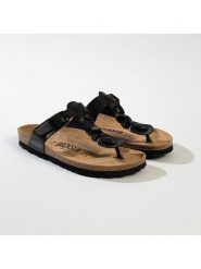 BACKSUN Japonki w kolorze czarnym rozmiar: 37. Czarne klapki damskie Backsun, bez wzorów, z materiału, z otwartym noskiem, bez obcasa, bez zapięcia. Za 130.99 zł.