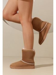 C'M Botki zimowe w kolorze jasnobrązowym rozmiar: 36. Brązowe botki damskie C'M, na zimę, bez obcasa, bez zapięcia. Za 108.99 zł.