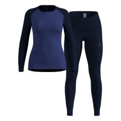 Bielizna termoaktywna - zestaw Odlo Set ACTIVE WARM Special Set. Niebieskia komplety bielizny ODLO, bez wzorów. Za 479.99 zł.