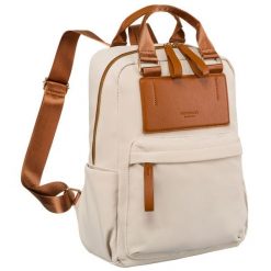 Plecak damski Peterson PTN JN-07 beżowy. Brązowe plecaki Peterson, bez wzorów, z nylonu. Za 119.99 zł.