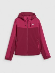 4F Kurtka softshell wiatroodporna membrana 8000 damska - czerwona XL. Czerwone kurtki sportowe damskie 4F, s, bez wzorów, z softshellu, bez kaptura. Za 299.99 zł.