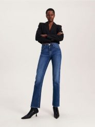 Jeansy straight - granatowy. Niebieskie jeansy damskie Reserved. W wyprzedaży za 69.99 zł.