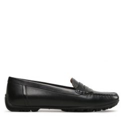 Mokasyny Geox. Czarne mokasyny damskie Geox, bez obcasa. Za 319.99 zł.