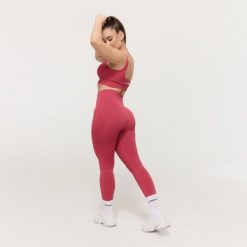 Legginsy damskie fitness bezszwowe GymBabe Bloom. Czerwone legginsy damskie GYMBEAM, l, bez wzorów, z elastanu. Za 131.90 zł.