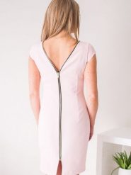 Sukienka Model Juliette Pink - Jersa. Różowe sukienki damskie Jersa, bez wzorów, z dzianiny, eleganckie, bez ramiączek. Za 459.16 zł.