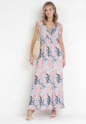 Jasnoniebieska Sukienka z Wiskozy Yenek. Niebieskie sukienki damskie Born2be, z aplikacjami, z wiskozy, eleganckie, bez ramiączek. Za 109.99 zł.
