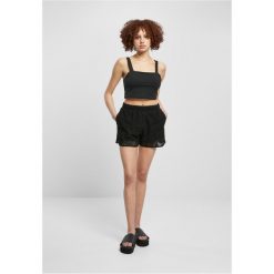 Szorty damskie Urban Classics Crochet Lace. Czarne spodenki sportowe damskie Urban Classics, na lato, m, bez wzorów, z bawełny. Za 148.45 zł.