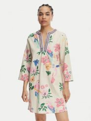 LOLA CASADEMUNT Sukienka letnia LS2616036 Kolorowy Relaxed Fit. Sukienki damskie LOLA CASADEMUNT, bez wzorów, z bawełny, bez ramiączek. Za 417.99 zł.