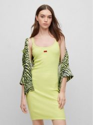 Hugo Sukienka codzienna Nirabel 50486561 Żółty Slim Fit. Żółte sukienki damskie Hugo, bez wzorów, z bawełny, bez ramiączek. Za 279.99 zł.