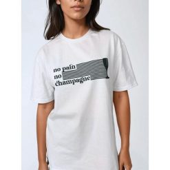 Biały T-shirt Damski - No Pain No Champagne BeShaped. Zielone t-shirty damskie BESHAPED, bez wzorów, z bawełny, bez kołnierzyka. W wyprzedaży za 169.15 zł.
