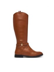 Tommy Hilfiger Kozaki T4A6-35186-0036 Brązowy. Brązowe kozaki dziewczęce Tommy Hilfiger, bez wzorów, ze skóry, bez obcasa, bez zapięcia. Za 764.99 zł.